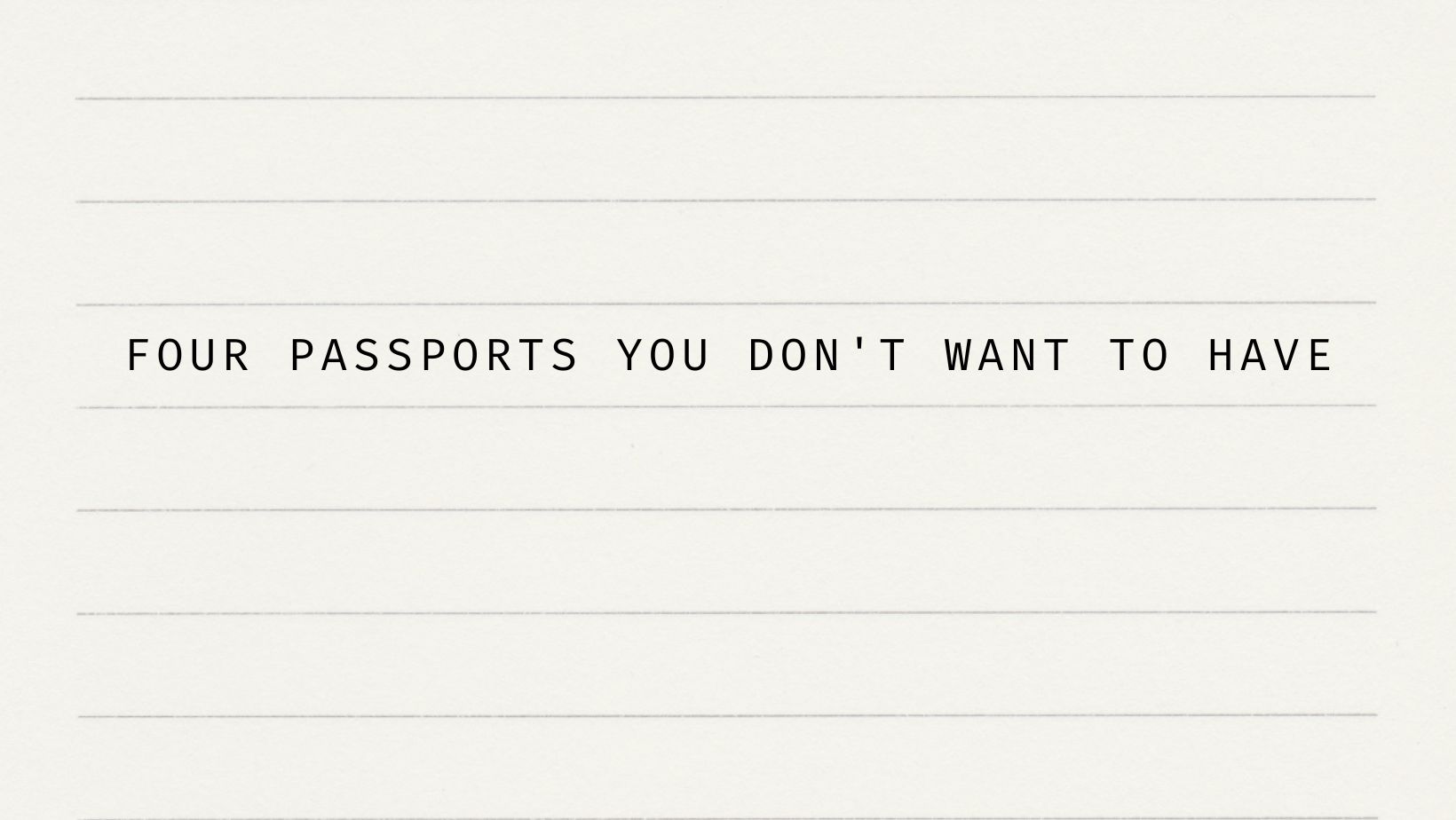 Worst Passport